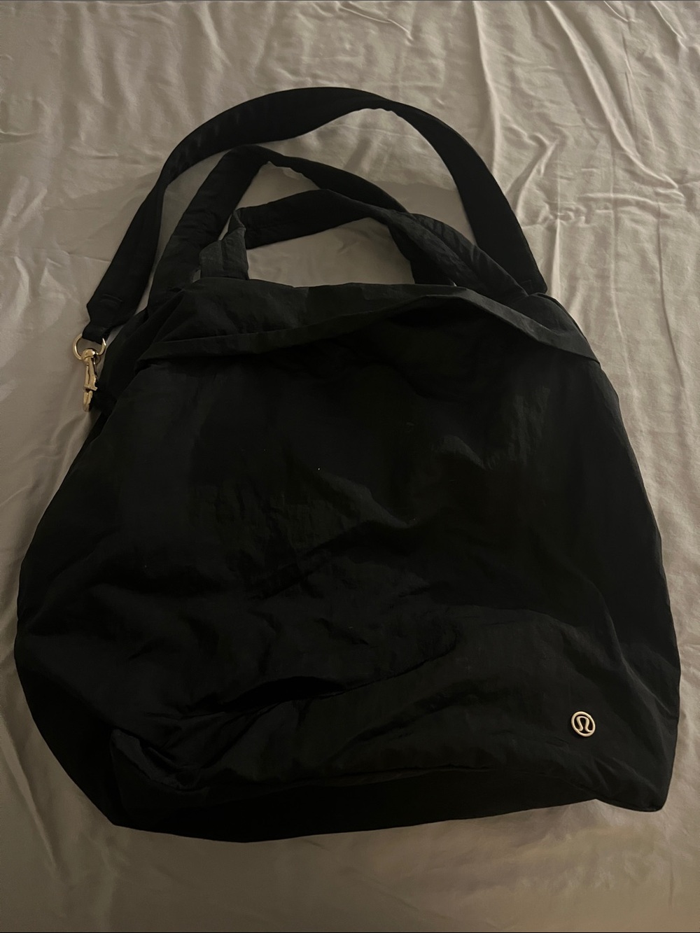 lululemon athletica Black Fold-Over Nylon Tote